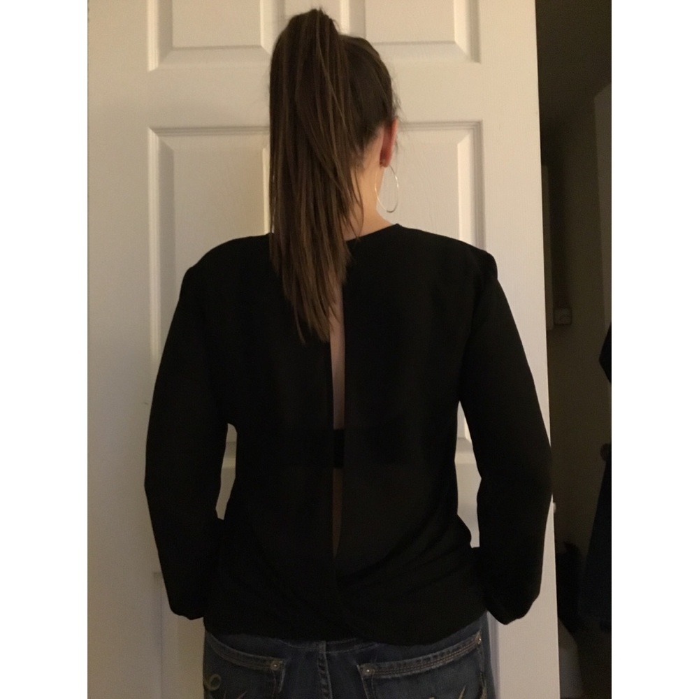 Wayf Sheer Black Blouse